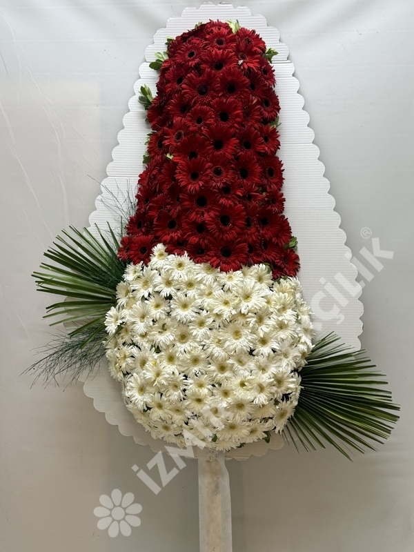 Kırmızı & Beyaz Gerbera Çelenk