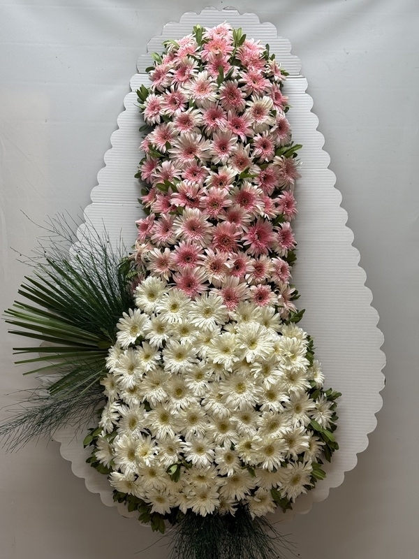 Pembe Beyaz Gerbera Çelenk