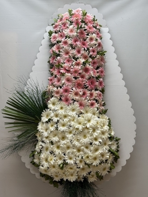 Pembe Beyaz Gerbera Çelenk